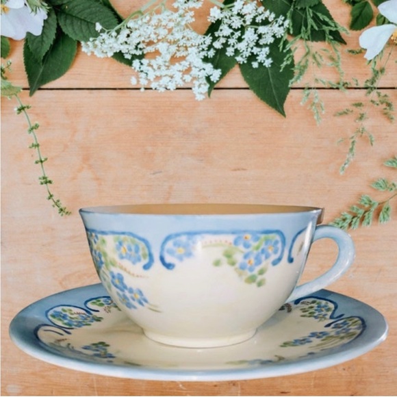 Cup and Saucer with Forget-Me-Not Flowers, by Seltmann Weiden K, Bavaria - Picture 2 of 8